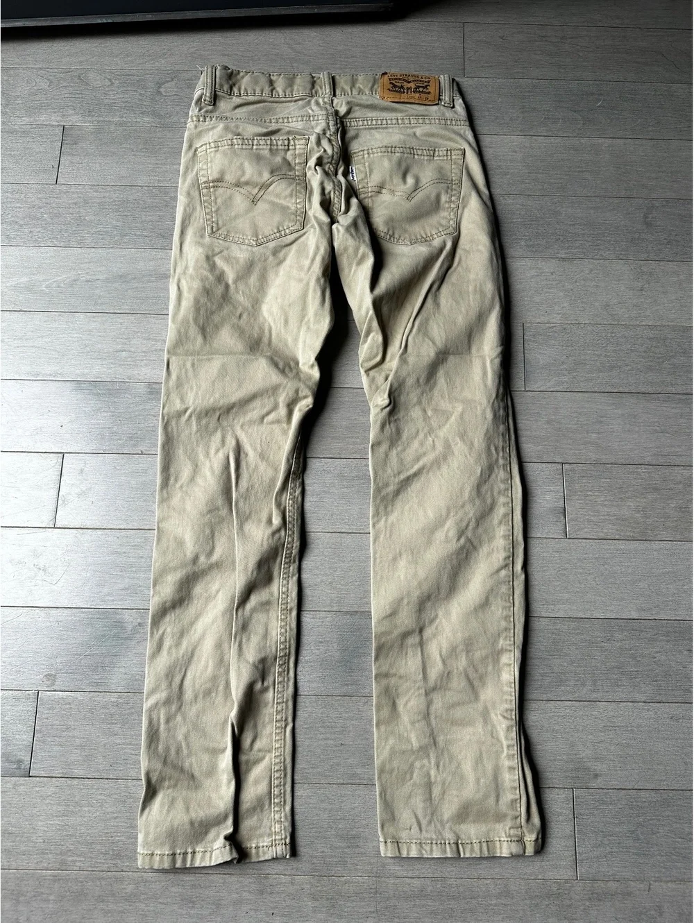 Boys Levi's 511 Slim Tan Straight Leg Khaki Back to School Jeans Pants 12 Reg
